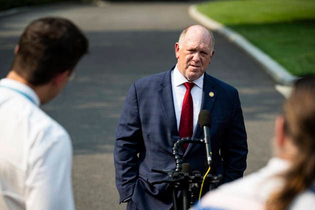 White House Border Czar Tom Homan speaks to the media at the White House in Washington, DC on Tuesday, July 14, 2026.  WASP20260714201 GRAEMExSLOAN