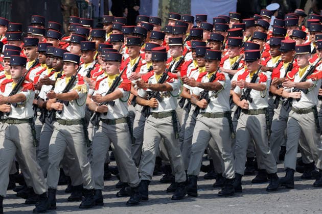 (260714) -- PARIS, July 14, 2026 -- Participants attend the annual Bastille Day military parade in Paris, France, on July 14, 2026. (Photo by Henri Szwarc Xinhua) FRANCE-PARIS-BASTILLE DAY-PARADE HengxLi¡¤shiwaci 
