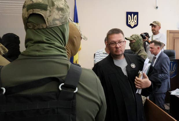 RECORD DATE NOT STATED Judge Roman Novak of the Pecherskyi District Court presides over a hearing to determine a preventive measure for Defence Intelligence of Ukraine (HUR) officer Vladyslav Reut, a suspect in the murder case of 39-year-old Ukrainian citizen Anastasiia Berezovska, who is suspected of attempting to arrange the killing of the family of sanctioned businessman Vadym Yermolaiev in the Principality of Monaco, Kyiv, Ukraine, on July 9, 2026. The court remanded the suspect in custody for 60 days without the right to post bail. Two people have been detained in connection with the murder investigation: former law enforcement officer Vitalii Zhykovych and serving HUR officer Vladyslav Reut (Photo by Pavlo Bahmut Ukrinform) Court remands HUR officer Vladysl  Copyright: xPavloxBahmutx