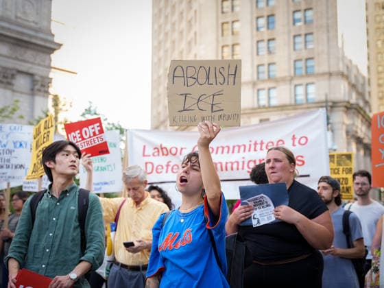 New York, NY July 14: Incoming U.S. Representative Brad Lander joins demonstrators at Foley Square in Lower Manhattan during a rally protesting two fatal shootings involving U.S. Immigration and Customs Enforcement (ICE) agents earlier this week on July 14, 2026. Credit: AdMedia USA - ZUMAa123 20260714_zaa_a123_005 Copyright: xXavierxDiazx