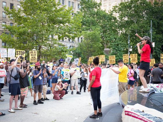 New York, NY July 14: Incoming U.S. Representative Brad Lander joins demonstrators at Foley Square in Lower Manhattan during a rally protesting two fatal shootings involving U.S. Immigration and Customs Enforcement (ICE) agents earlier this week on July 14, 2026. Credit: AdMedia USA - ZUMAa123 20260714_zaa_a123_029 Copyright: xXavierxDiazx