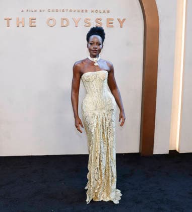 Lupita Nyong o arrives on the red carpet when Universal Pictures and Syncopy present the New York Premiere of The Odyssey at AMC Lincoln Square Theater on Tuesday, July 14, 2026 in New York City.  NYP20260714230 JOHNxANGELILLO
