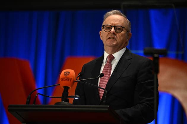 ANTHONY ALBANESE AI SPEECH, Australian Prime Minister Anthony Albanese delivers a speech titled AI in Australia™s Interests at The University of Sydney, Wednesday, July 15, 2026. ( NO ARCHIVING SYDNEY NEW SOUTH WALES AUSTRALIA  Copyright: xDANxHIMBRECHTSx 20260715146361036017