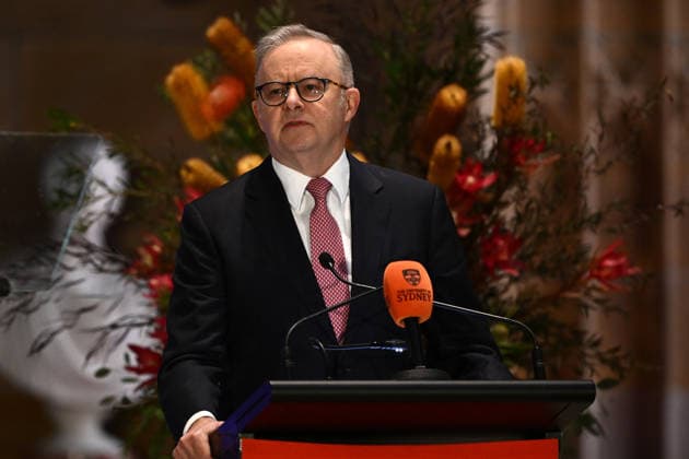 ANTHONY ALBANESE AI SPEECH, Australian Prime Minister Anthony Albanese delivers a speech titled AI in Australia™s Interests at The University of Sydney, Wednesday, July 15, 2026. ( NO ARCHIVING SYDNEY NEW SOUTH WALES AUSTRALIA  Copyright: xDANxHIMBRECHTSx 20260715138031479912