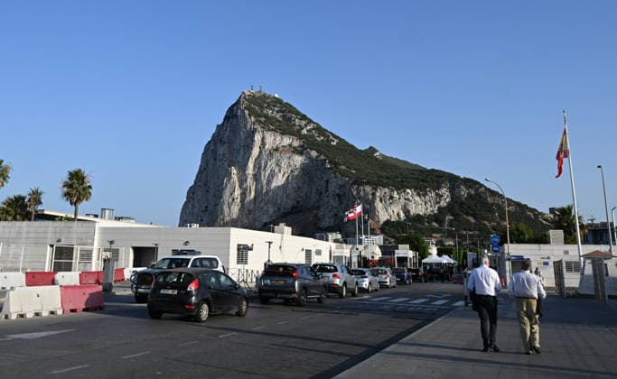(260715) -- GIBRALTAR, July 15, 2026 -- This photo shows a view of the land border port between Gibraltar and Spain on July 14, 2026. The European Union (EU) and Britain on Tuesday formally signed an agreement in respect of Gibraltar in Brussels, removing routine checks at the land border between Gibraltar and Spain. Under the agreement, the movement of goods and workers between Gibraltar and Spain will be significantly facilitated, boosting economic links between Gibraltar and the EU. ) SPAIN-GIBRALTAR-LAND BORDER-ROUTINE CHECKS-REMOVING ChengxMin 