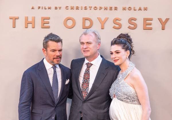 July 14, 2026, Bronx, New York, USA: Matt Damon, Christopher Nolan and Anne Hathaway attend premiere of The Odyssey at AMC Lincoln Square in New York, NY on July 14, 2026. Bronx USA  - ZUMAr339 20260714_znp_r339_185 Copyright: xLevxRadinx