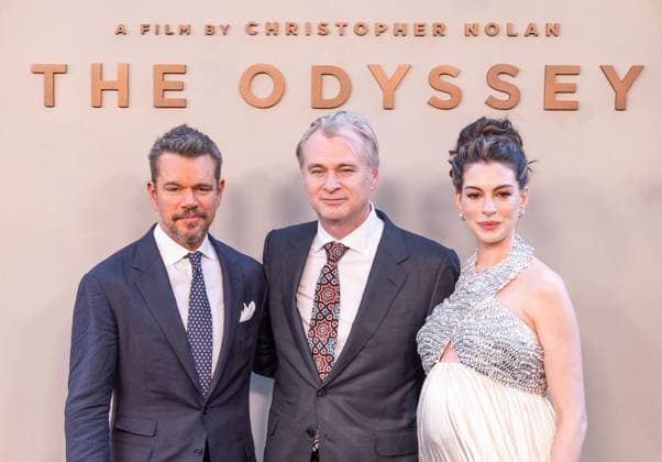 July 14, 2026, Bronx, New York, USA: Matt Damon, Christopher Nolan and Anne Hathaway attend premiere of The Odyssey at AMC Lincoln Square in New York, NY on July 14, 2026. Bronx USA  - ZUMAr339 20260714_znp_r339_186 Copyright: xLevxRadinx