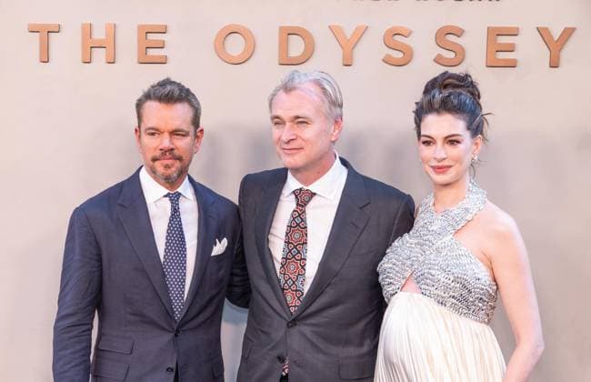 July 14, 2026, Bronx, New York, USA: Matt Damon, Christopher Nolan and Anne Hathaway attend premiere of The Odyssey at AMC Lincoln Square in New York, NY on July 14, 2026. Bronx USA - ZUMAr339 20260714_znp_r339_184 Copyright: xLevxRadinx