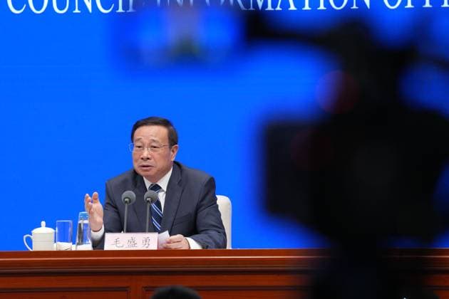 BEIJING, CHINA - JULY 15: Mao Shengyong, Deputy Commissioner of the China National Bureau of Statistics, attends a press conference held by the State Council Information Office (SCIO) on China s economic performance in H1 2026 on July 15, 2026 in Beijing, China.  Copyright: xVCGx 111654403019