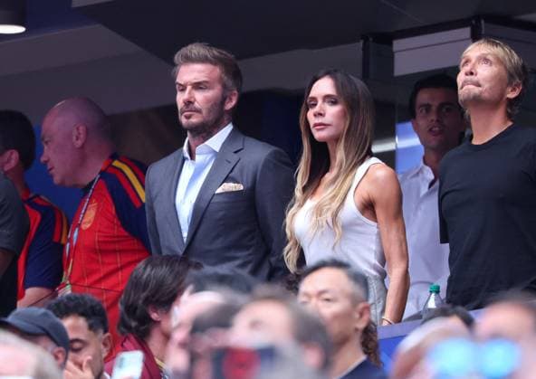 2026 World Cup - Beckham Family At France v Spain David Beckham and Victoria Beckham attend the semi-final France vs Spain during FIFA World Cup 2026 in Dallas, TX on July 14, 2026. Photo by Charles Guerin ABACAPRESS.COM Dallas TX  Copyright: xGuerinxCharles ABACAx