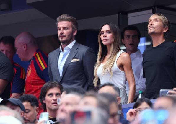 2026 World Cup - Beckham Family At France v Spain David Beckham and Victoria Beckham attend the semi-final France vs Spain during FIFA World Cup 2026 in Dallas, TX on July 14, 2026. Photo by Charles Guerin ABACAPRESS.COM Dallas TX  Copyright: xGuerinxCharles ABACAx