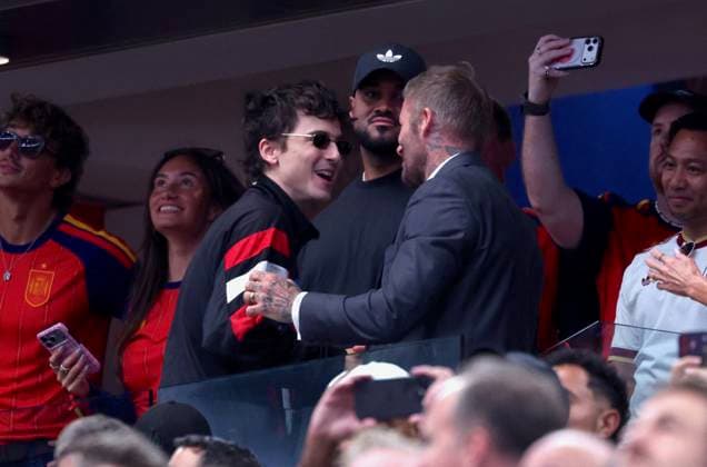 2026 World Cup - Timothee Chalamet At France v Spain Timothee Chalamet and David Beckham attend the semi-final France vs Spain during FIFA World Cup 2026 in Dallas, TX on July 14, 2026. Photo by Charles Guerin ABACAPRESS.COM Dallas TX United States  Copyright: xGuerinxCharles ABACAx