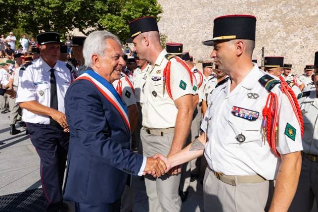 French National Day Celebration - Calvi French National Day celebration in Calvi, Corsica, France on July 14, 2026, in the presence of the city s mayor, Ange Santini, and numerous members of the 2nd Foreign Parachute Regiment of Calvi, who paraded on Boulevard Wilson in front of hundreds of spectators after a moment of reflection and the awarding of decorations in front of the war memorial. Photo by Shootpix ABACAPRESS.COM Calvi Corsica France  Copyright: xShootpix ABACAx