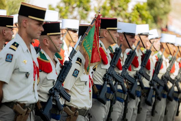 French National Day Celebration - Calvi French National Day celebration in Calvi, Corsica, France on July 14, 2026, in the presence of the city s mayor, Ange Santini, and numerous members of the 2nd Foreign Parachute Regiment of Calvi, who paraded on Boulevard Wilson in front of hundreds of spectators after a moment of reflection and the awarding of decorations in front of the war memorial. Photo by Shootpix ABACAPRESS.COM Calvi Corsica France  Copyright: xShootpix ABACAx