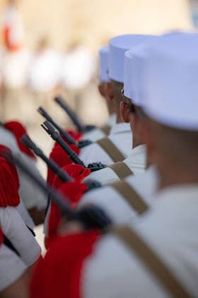French National Day Celebration - Calvi French National Day celebration in Calvi, Corsica, France on July 14, 2026, in the presence of the city s mayor, Ange Santini, and numerous members of the 2nd Foreign Parachute Regiment of Calvi, who paraded on Boulevard Wilson in front of hundreds of spectators after a moment of reflection and the awarding of decorations in front of the war memorial. Photo by Shootpix ABACAPRESS.COM Calvi Corsica France  Copyright: xShootpix ABACAx