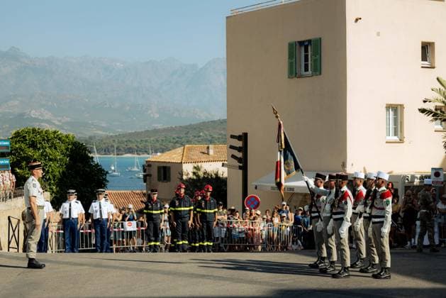 French National Day Celebration - Calvi French National Day celebration in Calvi, Corsica, France on July 14, 2026, in the presence of the city s mayor, Ange Santini, and numerous members of the 2nd Foreign Parachute Regiment of Calvi, who paraded on Boulevard Wilson in front of hundreds of spectators after a moment of reflection and the awarding of decorations in front of the war memorial. Photo by Shootpix ABACAPRESS.COM Calvi Corsica France  Copyright: xShootpix ABACAx