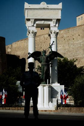 French National Day Celebration - Calvi French National Day celebration in Calvi, Corsica, France on July 14, 2026, in the presence of the city s mayor, Ange Santini, and numerous members of the 2nd Foreign Parachute Regiment of Calvi, who paraded on Boulevard Wilson in front of hundreds of spectators after a moment of reflection and the awarding of decorations in front of the war memorial. Photo by Shootpix ABACAPRESS.COM Calvi Corsica France  Copyright: xShootpix ABACAx