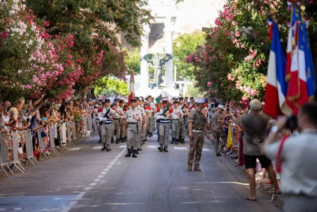 French National Day Celebration - Calvi French National Day celebration in Calvi, Corsica, France on July 14, 2026, in the presence of the city s mayor, Ange Santini, and numerous members of the 2nd Foreign Parachute Regiment of Calvi, who paraded on Boulevard Wilson in front of hundreds of spectators after a moment of reflection and the awarding of decorations in front of the war memorial. Photo by Shootpix ABACAPRESS.COM Calvi Corsica France  Copyright: xShootpix ABACAx
