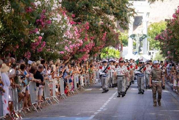 French National Day Celebration - Calvi French National Day celebration in Calvi, Corsica, France on July 14, 2026, in the presence of the city s mayor, Ange Santini, and numerous members of the 2nd Foreign Parachute Regiment of Calvi, who paraded on Boulevard Wilson in front of hundreds of spectators after a moment of reflection and the awarding of decorations in front of the war memorial. Photo by Shootpix ABACAPRESS.COM Calvi Corsica France  Copyright: xShootpix ABACAx