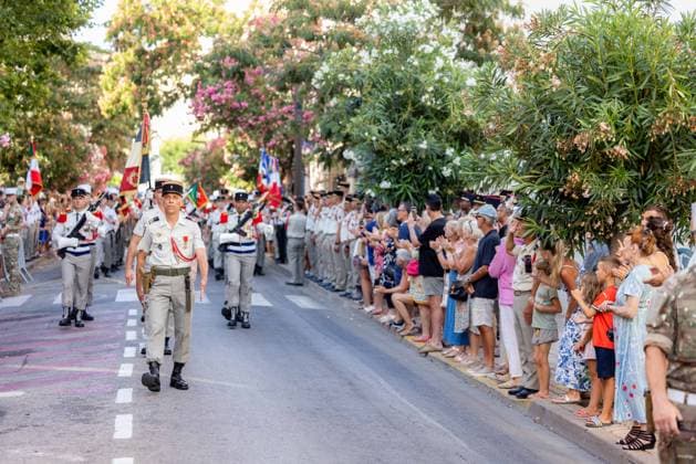 French National Day Celebration - Calvi French National Day celebration in Calvi, Corsica, France on July 14, 2026, in the presence of the city s mayor, Ange Santini, and numerous members of the 2nd Foreign Parachute Regiment of Calvi, who paraded on Boulevard Wilson in front of hundreds of spectators after a moment of reflection and the awarding of decorations in front of the war memorial. Photo by Shootpix ABACAPRESS.COM Calvi Corsica France  Copyright: xShootpix ABACAx