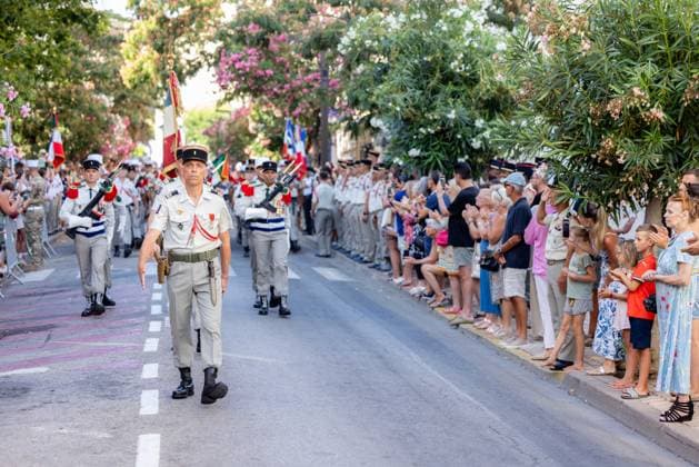French National Day Celebration - Calvi French National Day celebration in Calvi, Corsica, France on July 14, 2026, in the presence of the city s mayor, Ange Santini, and numerous members of the 2nd Foreign Parachute Regiment of Calvi, who paraded on Boulevard Wilson in front of hundreds of spectators after a moment of reflection and the awarding of decorations in front of the war memorial. Photo by Shootpix ABACAPRESS.COM Calvi Corsica France  Copyright: xShootpix ABACAx