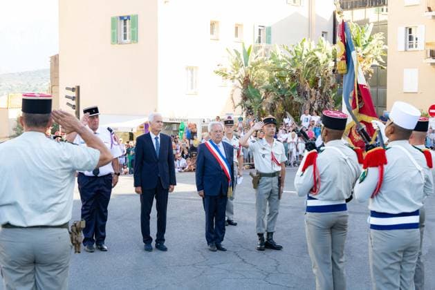 French National Day Celebration - Calvi French National Day celebration in Calvi, Corsica, France on July 14, 2026, in the presence of the city s mayor, Ange Santini, and numerous members of the 2nd Foreign Parachute Regiment of Calvi, who paraded on Boulevard Wilson in front of hundreds of spectators after a moment of reflection and the awarding of decorations in front of the war memorial. Photo by Shootpix ABACAPRESS.COM Calvi Corsica France  Copyright: xShootpix ABACAx