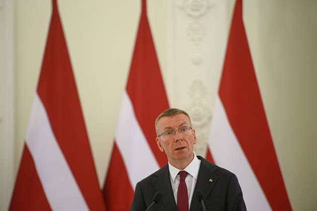 Gitanas Nauseda - Edgars Rinkvics meeting in Vilnius VILNIUS, LITHUANIA - JULY 15: Lithuanian President Gitanas Nauseda meets with Latvian President Edgars Rinkevics during his state visit to Vilnius, Lithuania on July 15, 2026. The leaders discussed regional security, defense cooperation, support for Ukraine, energy projects and the development of bilateral economic ties. Lithuania and Latvia signed a declaration confirming their strategic partnership and common priorities in security and other key areas. The visit marks the 35th anniversary of the restoration of diplomatic relations between the two Baltic states. Yauhen Yerchak Anadolu Vilnius Lithuania. Editorial use only. Please get in touch for any other usage.  Copyright: x2026xAnadoluxYauhenxYerchakx