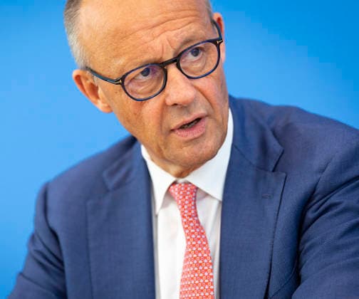 Friedrich Merz (CDU), Bundeskanzler, aufgenommen im Rahmen der Sommerpressekonferenz in der BPK in Berlin, 15.07.2026. Berlin Deutschland *** Friedrich Merz (CDU), Federal Chancellor, photographed during the summer press conference at the BPK in Berlin, July 15, 2026, Berlin, Germany Copyright: xFlorianxGaertnerx