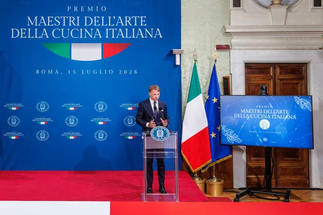 July 15, 2026, Rome, Italia, Italy: Minister of Agriculture and Food Sovereignty Francesco Lollobrigida during the award ceremony for the Master of the Art of Italian Cuisine Award, Rome 15 07 2026 Rome Italy  - ZUMAa289 20260715_zia_a289_035 Copyright: xFrancescoxFotiax xAgfx