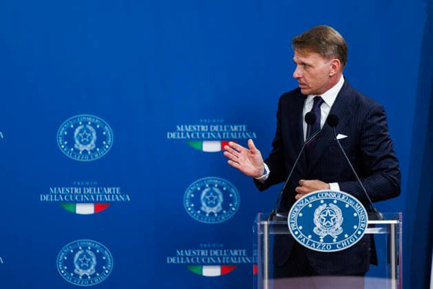 July 15, 2026, Rome, Italia, Italy: Minister of Agriculture and Food Sovereignty Francesco Lollobrigida during the award ceremony for the Master of the Art of Italian Cuisine Award, Rome 15 07 2026 Rome Italy  - ZUMAa289 20260715_zia_a289_036 Copyright: xFrancescoxFotiax xAgfx