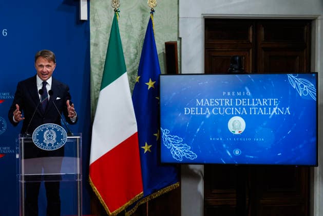 July 15, 2026, Rome, Italia, Italy: Minister of Agriculture and Food Sovereignty Francesco Lollobrigida during the award ceremony for the Master of the Art of Italian Cuisine Award, Rome 15 07 2026 Rome Italy  - ZUMAa289 20260715_zia_a289_039 Copyright: xFrancescoxFotiax xAgfx