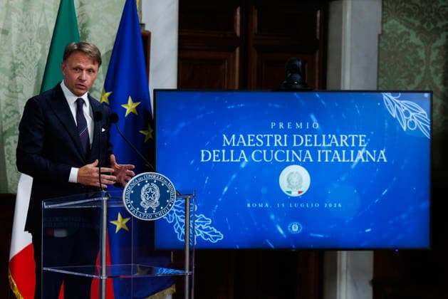 July 15, 2026, Rome, Italia, Italy: Minister of Agriculture and Food Sovereignty Francesco Lollobrigida during the award ceremony for the Master of the Art of Italian Cuisine Award, Rome 15 07 2026 Rome Italy  - ZUMAa289 20260715_zia_a289_040 Copyright: xFrancescoxFotiax xAgfx