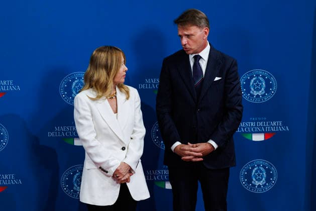 July 15, 2026, Rome, Italia, Italy: Prime Minister Giorgia Meloni and Minister of Agriculture and Food Sovereignty Francesco Lollobrigida during the award ceremony for the Master of the Art of Italian Cuisine, Rome, 15 07 2026 Rome Italy  - ZUMAa289 20260715_zia_a289_056 Copyright: xFrancescoxFotiax xAgfx