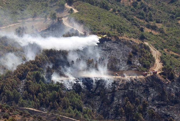 News Bilder des Tages Wildfires in the mountains of Bejaia and Setif. Photo taken on July 15, 2026, shows Civil Protection personnel working to extinguish the wildfires in the mountains of Bejaia, Algeria. According to the Civil Protection report, the fires are under control. Photo by Billel Bensalem, APP, Bejaia, Algeria Copyright: xAPPxAlgeriexPressxPhotosxBillelxBensalemx xAPPx IMG_6164