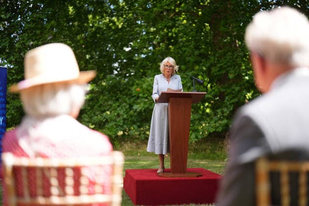 Royal Osteoporosis Society reception Queen Camilla, President of the Royal Osteoporosis Society, makes a speech as she hosts a reception to mark 40 years of the charity, at Clarence House, London. The Queen has championed the work of the Royal Osteoporosis Society since 1994, after seeing her own mother suffering with the disease, which resulted in her early death at the age of 72. Picture date: Wednesday July 15, 2026., Credit:Aaron Chown PA ROTA - B68 Avalon UK, London  Copyright: xAaronxChownx xPAxROTAx-xB68x xAvalonx 1116695095