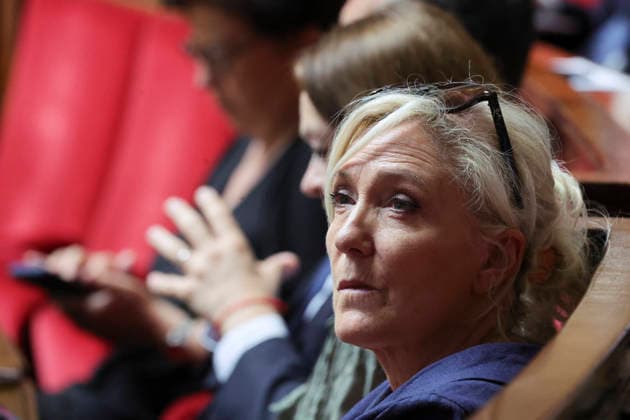Questions to the government at the National Assembly - Paris The President of the parliamentary group Rassemblement National Marine Le Pen seen here during a session of Questions to the Government at the French National Assembly in Paris, France on July 15th, 2026. Photo by Henri Szwarc ABACAPRESS.COM Paris France  Copyright: xSzwarcxHenri ABACAx