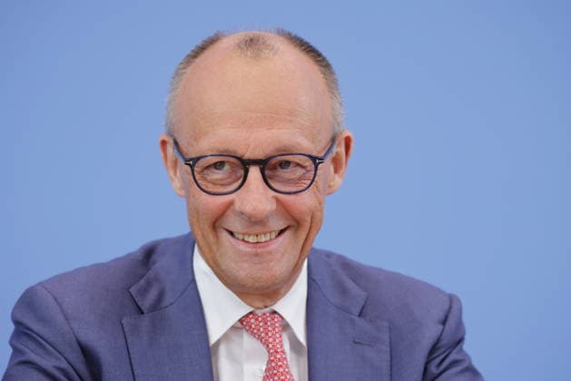 Bundeskanzler Friedrich Merz, Deutschland, Berlin, Bundespressekonferenz, Thema: Aktuelle Themen der Innen- und Außenpolitik *** Chancellor Friedrich Merz, Germany, Berlin, Federal Press Conference, Topic: Current Issues in Domestic and Foreign Policy