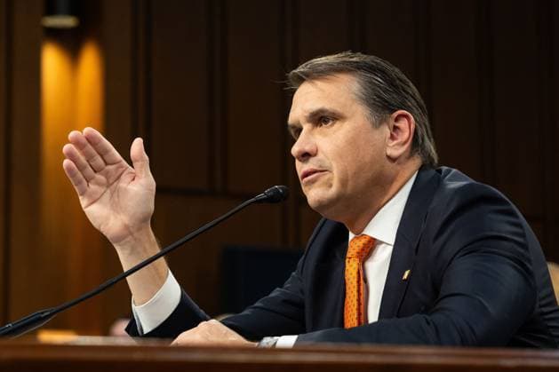 Todd Blanche Attorney General confirmation hearing WASHINGTON, D.C., U.S. - JULY 15: Acting Attorney General Todd Blanche testifies before the Senate Judiciary Committee during a confirmation hearing for permanent appointment to the position. Blanche is a controversial choice for the AG role as he previously served as U.S. President Donald Trump™s personal attorney and faces accusations of mismanagement and deliberate obfuscation in releasing the Epstein files. Washington, DC DC United States of America Copyright: x xAllisonxBaileyx xJNAxPressx