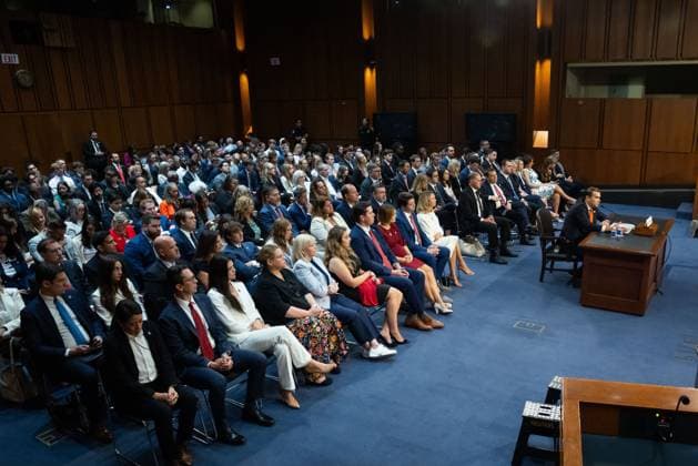 Todd Blanche Attorney General confirmation hearing WASHINGTON, D.C., U.S. - JULY 15: Acting Attorney General Todd Blanche testifies before the Senate Judiciary Committee and a packed audience during a confirmation hearing for permanent appointment to the position. Blanche is a controversial choice for the AG role as he previously served as U.S. President Donald Trump™s personal attorney and faces accusations of mismanagement and deliberate obfuscation in releasing the Epstein files. Washington, DC DC United States of America Copyright: x xAllisonxBaileyx xJNAxPressx