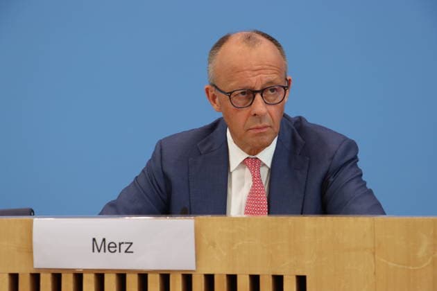 (260715) -- BERLIN, July 15, 2026 -- German Chancellor Friedrich Merz speaks during his summer press conference in Berlin, Germany on July 15, 2026. German Chancellor Friedrich Merz said on Wednesday that he does not want the United States to interfere in German elections. ) GERMANY-BERLIN-CHANCELLOR-PRESS CONFERENCE LixHanlin 