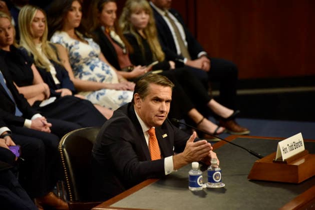 WASHINGTON, DC - JULY 15: Acting US Attorney General Todd Blanche testifies during a Senate Judiciary Committee hearing on his nomination to be Attorney General, on Capitol Hill on July 15, 2026 in Washington, DC.  Copyright: xChinaxNewsxServicex 111654580577