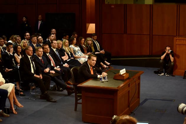 WASHINGTON, DC - JULY 15: Acting US Attorney General Todd Blanche testifies during a Senate Judiciary Committee hearing on his nomination to be Attorney General, on Capitol Hill on July 15, 2026 in Washington, DC.  Copyright: xChinaxNewsxServicex 111654580567