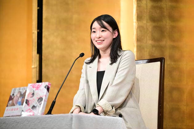 The 175th Akutagawa Prize winner Chito Kosagawa attends a press conference at the Imperial Hotel in Tokyo, Japan on July 15, 2026.  aflo_338092884