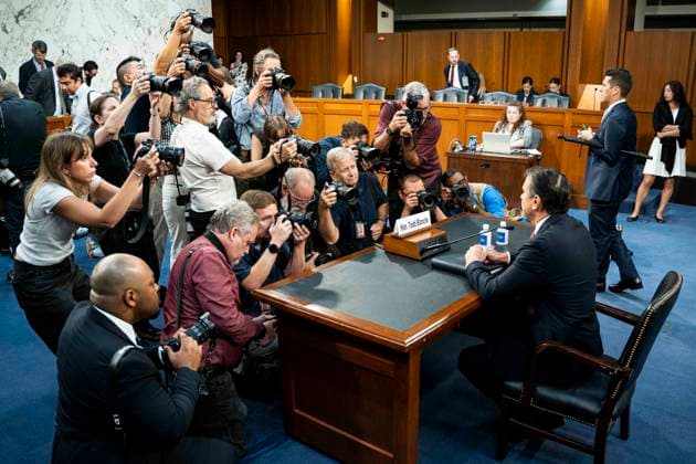 July 15, 2026, Washington, District Of Columbia, USA: Photographers photograph TODD BLANCHE, nominee to be Attorney General, speaking at a Senate Judiciary Committee hearing at the U.S. Capitol in Washington. Washington USA  - ZUMAb161 20260715_aap_b161_024 Copyright: xMichaelxBrochsteinx