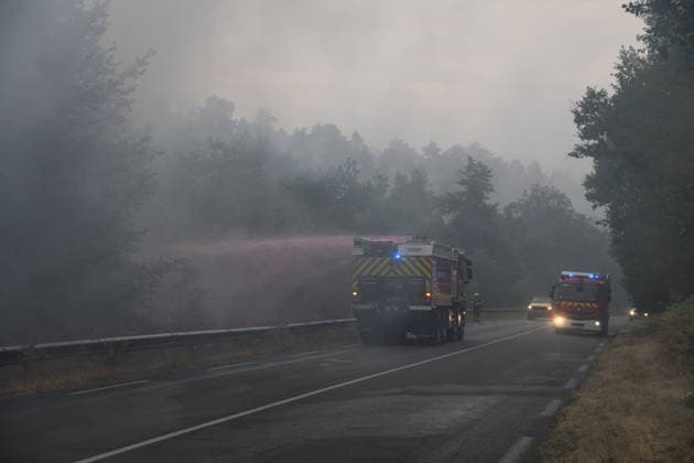 Massive wildfire spreads through Fontainebleau Forest near Paris FONTAINEBLEAU, FRANCE - JULY 15: An exceptionally large wildfire is spreading across the Fontainebleau Forest, south of Paris, France, on July 15, 2026. Fueled by an intense heat wave, prolonged drought conditions and strong winds, the blaze is rapidly advancing through the woodland, destroying hundreds of hectares of vegetation. Firefighting teams continue efforts to contain the fire and prevent further damage. Dragan Lekic Anadolu Paris France. Editorial use only. Please get in touch for any other usage.  Copyright: x2026xAnadoluxDraganxLekicx