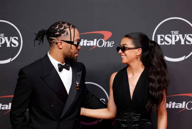 Jalen Brunson and Ali Marks arrive on the red carpet at the 2026 ESPY Awards at David H. Koch Theater at Lincoln Center on Wednesday, July 15, 2026 in New York City.  NYP20260715138 JOHNxANGELILLO