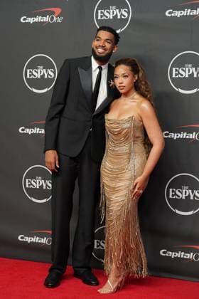 Karl-Anthony Towns, Jordyn Woods at arrivals for The 2026 ESPYS Presented by Capital One - Part 2, David H. Koch Theater at Lincoln Center, New York, NY, July 15, 2026. Photo By: Kristin Callahan Everett Collection The 2026 ESPYS Presented by Capital One - Part 2 PUBLICATIONXNOTxINxCANxCHNxFRAxITAxJPNxNORxPOLxRUSxESPxUKxUSA