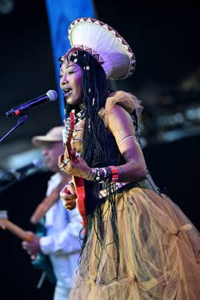 Fatoumata Diawara, a Malian singer, actress, and singer-songwriter, is performing on the Pinède Gould stage during the 65th Juan Jazz Festival on July 15, 2026. Since 1960, the Jazz à Juan Festival has welcomed the biggest names in jazz. Bruno Bebert Bestimage Fatoumata Diawara, a Malian singer, actress, and singer-songwriter, is on stage at the Pinède Gould during the 65th Jazz à Juan Festival on July 15, 2026. Since 1960, the Jazz à Juan Festival has welcomed the biggest names in jazz. Antibes, Juan-les-Pins, France  Copyright: xBrunoxBebertx xBestimagexBrunoxBebertx xBestimagex