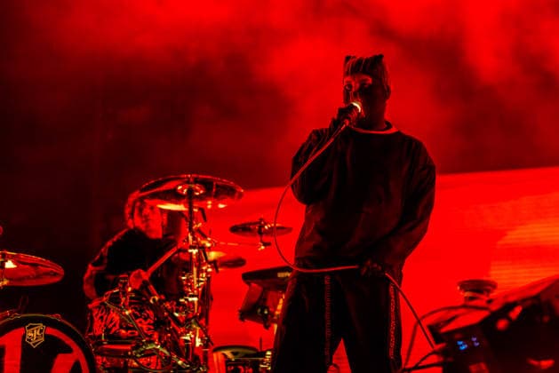 Singer Tyler Joseph, right, and drummer Josh Dun of American duo Twenty One Pilots perform at the music festival Colours of Ostrava on July 15, 2026, in Ostrava, Czech Republic. (CTKxPhoto VladimirxPrycek) CTKPhotoP2026071508731  CTKPhotoP2026071508731