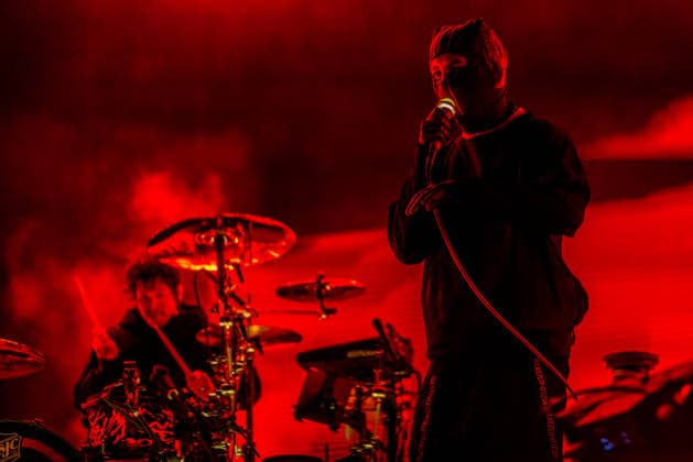 Singer Tyler Joseph, right, and drummer Josh Dun of American duo Twenty One Pilots perform at the music festival Colours of Ostrava on July 15, 2026, in Ostrava, Czech Republic. (CTKxPhoto VladimirxPrycek) CTKPhotoP2026071508739  CTKPhotoP2026071508739